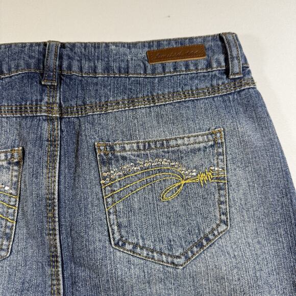 Limited Too Vintage Dead Stock Bedazzled Mid Rise Mini Jean Skirt - Girls 12 - Picture 4 of 11